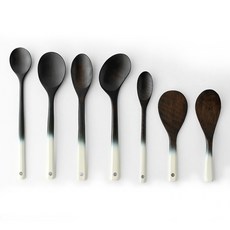 五體舒適漸層木質廚具烹飪勺 7件組, 混色