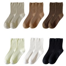 JOY MULTI 孕婦款素色羅紋中筒襪 隨機出貨, 6雙