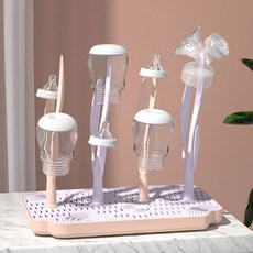 可攜式嬰兒奶瓶晾乾架, 淺粉色