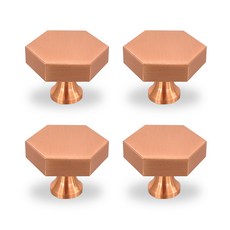 EASYWAY 1孔六角玫瑰金家具把手, 4個