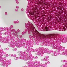 Allode 透明簡約多色DIY串珠 2mm 1000顆, 09 玫瑰紅, 2個