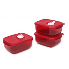 Tupperware 可微波多用途餐盒 260ml, 紅色, 3個