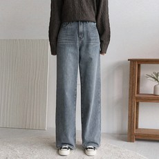 andstyle 女款 短版/長版 發熱牛仔褲 NO 2 貼合刷毛 寬版丹寧褲 264996