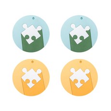 Vivid拼圖陰影矽膠杯墊 2款 x 2p 8.5cm, 藍色, 黃色