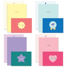 迷你明信片 4款 12入+ 信封 4款 6入, 1套, 混合顏色