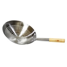 不銹鋼廚房涮涮鍋木柄 28cm, 銀, 1個