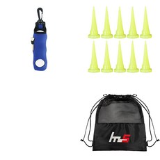 나야스타일 골프공 파우치 GFYP-136-3 + HDPE 골프 숏 티 163-3PU 10p + 파우치 세트, 블루(골프공 파우치), 형광(골프티)