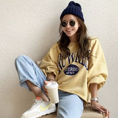 NANING9 女款Sarreu氣球印染棉質大學T