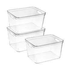 LIKEHOUSE 多用途塑膠收納整理箱 Living Box, 3個, 透明