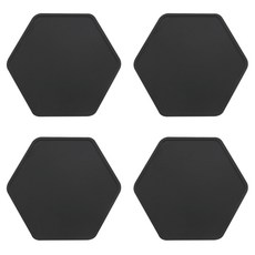 국내 제조 실리콘스토리 플래티넘 실리콘 모던 디자인 컵받침, 블랙, 4개