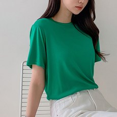 라라온 스판 라운드 베이직 무지 반팔 티셔츠 TSP710