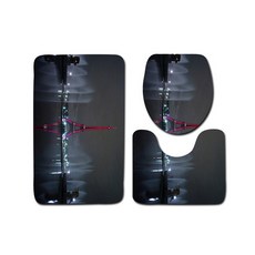 The Flow PARIS 艾菲爾鐵塔 歐洲風 復古 浴室地墊 馬桶蓋 3件組 45 x 75 cm, 09, 1套