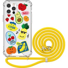 JUST4YOU 데코 투명 방탄 강화 목걸이 휴대폰 케이스