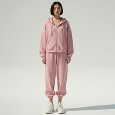 MEICHEL 女款Narin鬆餅格紋連帽拉鍊束口運動套裝 12289