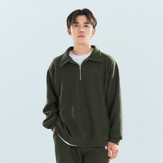 크램프 빅사이즈클럽 골지 니트지 반집업 티셔츠