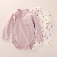 Bebeniz 嬰幼兒迷你圖案新生兒全開扣包屁衣2件組