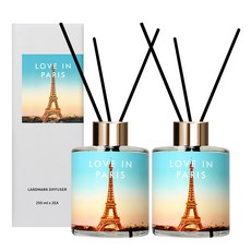 平面香水地標擴散器 250m x 2p + 纖維棒 10p 套裝, Love in Paris, 1組