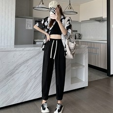 어썸풀 여성용 크레안 밴딩 9부 팬츠