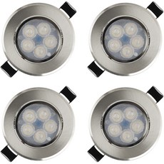 DAYSTAR HOUSE 無閃爍 LED 崁燈 5W 冷白光, 鉻色, 4個