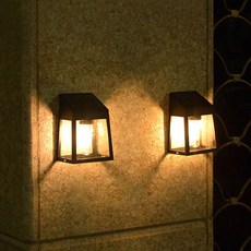 MIREU 太陽能LED壁燈 2入, 黑色