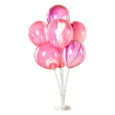 Eumes 派對圓形大理石紋氣球支架組, 粉紅色, 1套