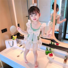 Bebeniz 女童大蝴蝶結蕾絲泳裝組