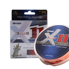 AmiGO 11 編織線釣魚線 橙色, 混合顏色