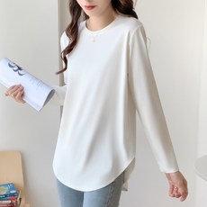 리치언니 찰랑 슬림핏 롱 힙커버 스판 필라테스 긴팔티