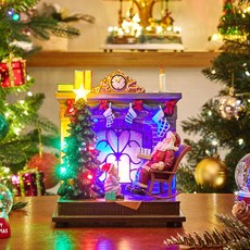 Modern House 聖誕老人和壁爐移動音樂盒, 混色