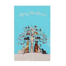 五體舒展Woolstweavers茶巾 貓與狗, 混色, 1個