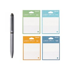 JETSTREAM 平板觸控筆雙3色多用筆0.5mm+得力半格不干膠記事本4p 21544, 銀色（多筆），隨機發貨（備忘錄紙）, 1套
