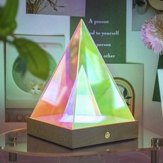 아트조이 무선 터치형 오로라 LED 무드등 피라미드, 화이트