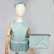 BEBE CHOUETTE 兒童防水無袖圍裙 + 頭巾 + 收納袋組合