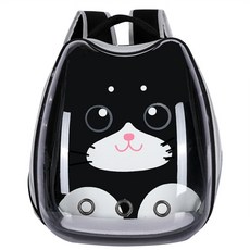 YOU&ME寵物太空船角色後背包, 黑色的