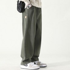 JTL 男款前方抓褶寬版工裝褲