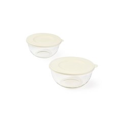 Glasslock 耐熱強化玻璃調理碗 2入組, 調理碗1L+2L