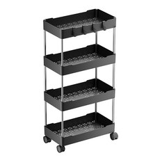 小麥購物 置物推車 L803, 4層, 寬款 黑色