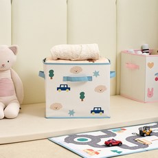 모던하우스 먼지없이 쏙 양면사용 큐브 퍼피 수납함, 블루, 1개