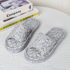 EVER HOUSE 花卉氣墊布面室內拖鞋, 1個, 藍色