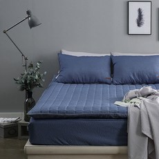 ATO&ALO 絎縫泡泡紗床包, 深藍色