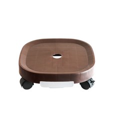 블라비 사각 바퀴 화분받침, 브라운, 1개