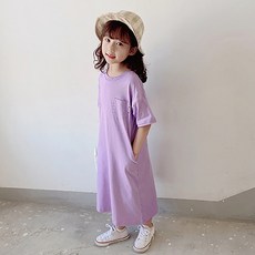 Contikids 女童素色短袖連身裙