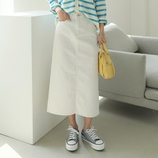 BBAEBBAE 女款棉質後開衩A字彈性長裙