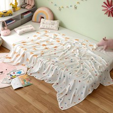 Modern House 柔軟100%竹纖維紗布毯, 獵豹圓點 + 象牙白