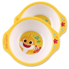 aizoum BABY SHARK雙耳餐碗, 混色, 2個