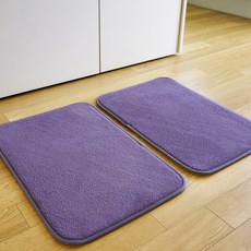 inroom 素色柔軟腳踏墊 2件組, 紫P