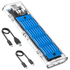 iN NETWORK 支援M.2 NVMe SSD USB3.1 GEN2 散熱片 藍色 + 最大8TB辨識 導熱墊 外接盒 透明套組, IN-SM2TBL