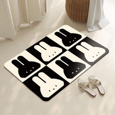 PEONIST 兔子浴室地墊, 黑色