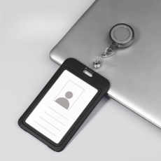 Goems 易拉扣名牌 姓名牌 7 x 11.2 cm, 2個, 黑色直式