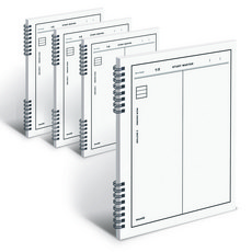 MUNID It spring 直式雙欄 8mm 橫線筆記本, 白色, 4個